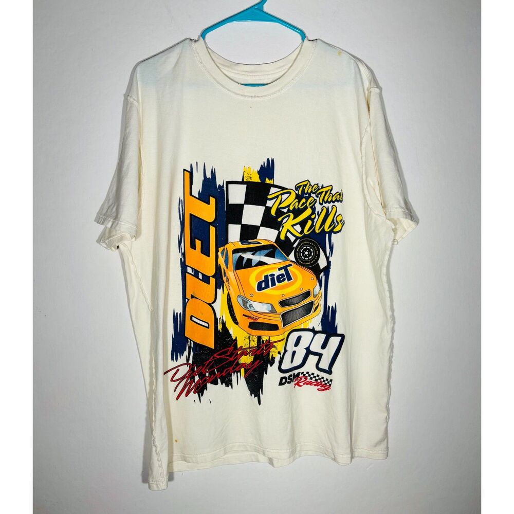Diet Starts Monday Racing Tee The Pace That Kills Graphic Shirt Size L Streetwea